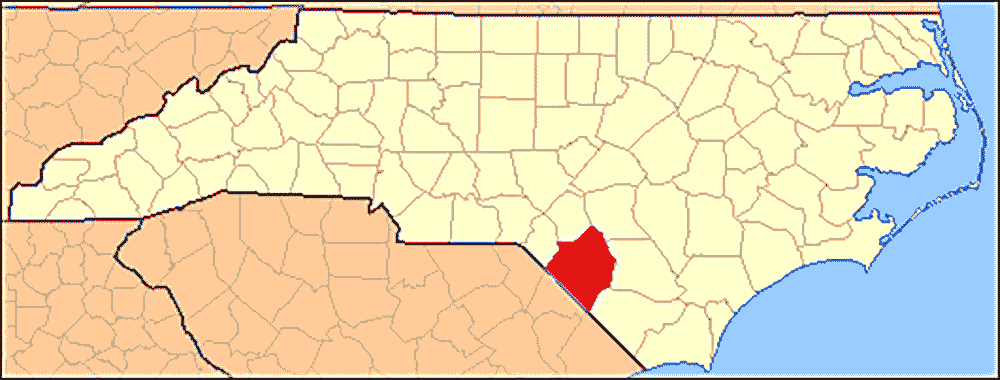 Map Of North Carolina Highlighting Robeson County